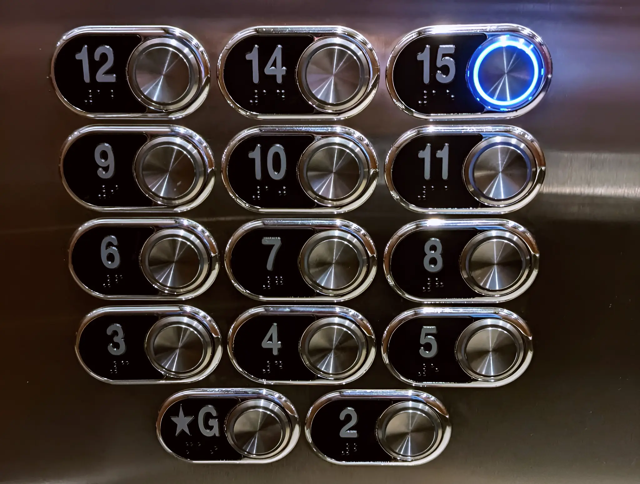 elevator buttons using the braille system